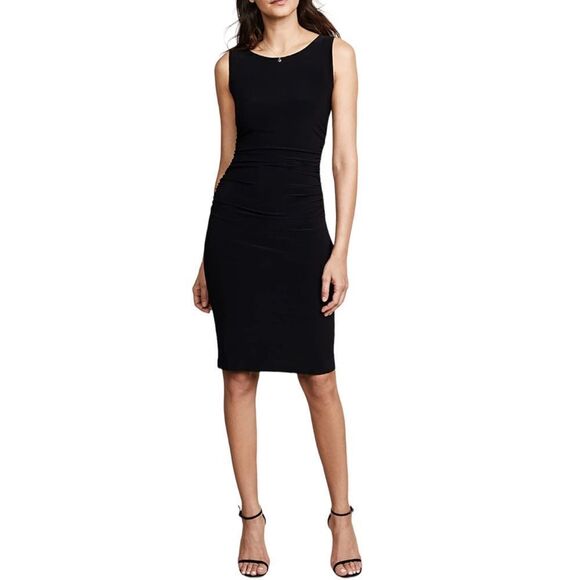NORMA KAMALI Stretch Sleeveless Shirred Waist Dress L - Picture 1 of 11